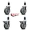 Service Caster 5'' Gray Poly Wheel Swivel 1-1/2'' Expanding Stem Caster Set 2 Brakes, 4PK SCC-EX20S514-PPUB-2-PLB-2-112 - alternate 5